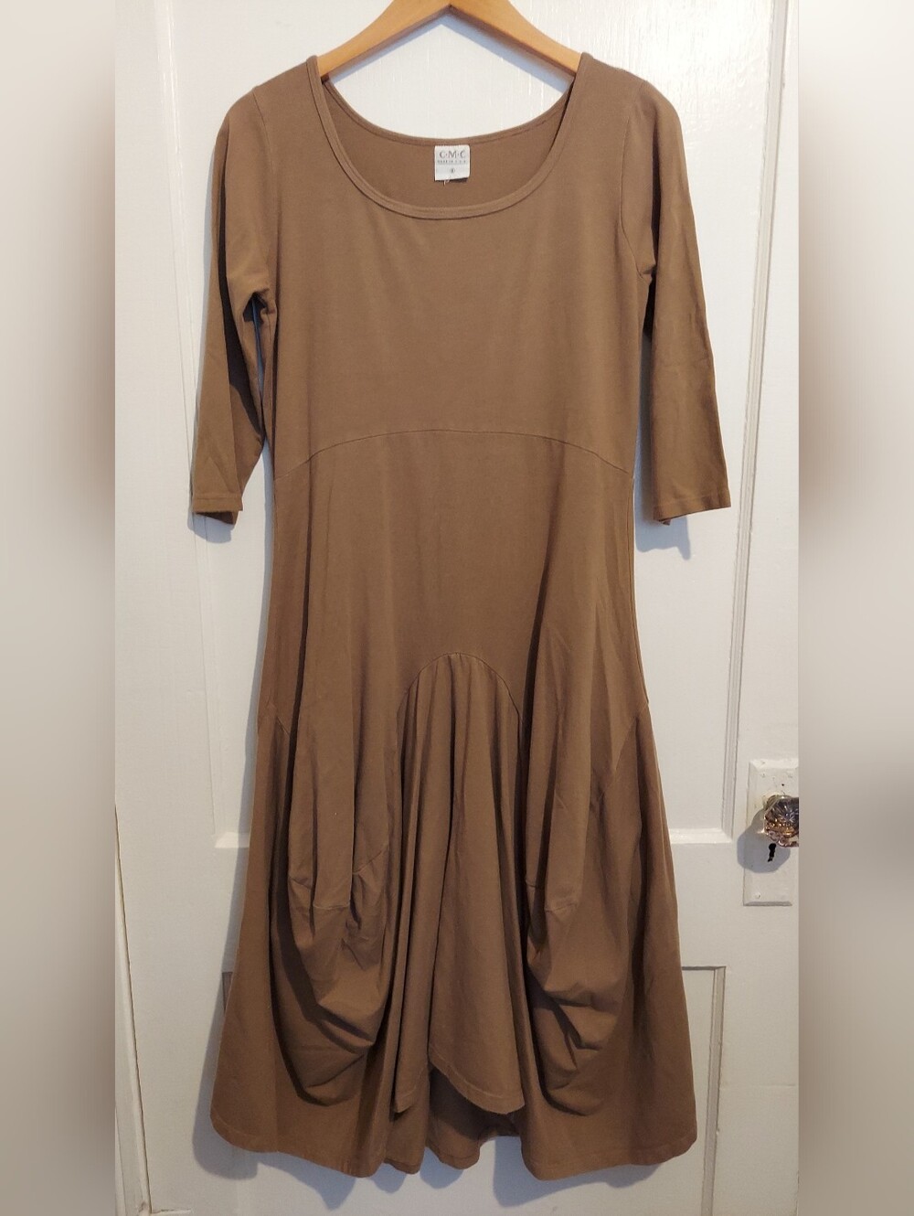 VTG 90s CMC Color Me Cotton Dress Womens Small Knit Minimalist Lagenlook Earthy